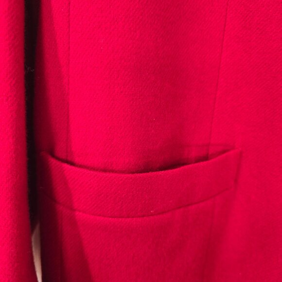 Dumas USA Women's 100% Wool Lined 1-Button Blazer Front Pockets Red Sz 6 - Picture 2 of 9